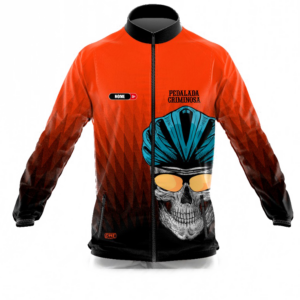 Corta Vento Ciclista - laranja e preto