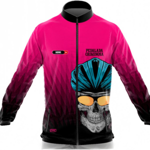 Corta Vento Ciclista - rosa e preto